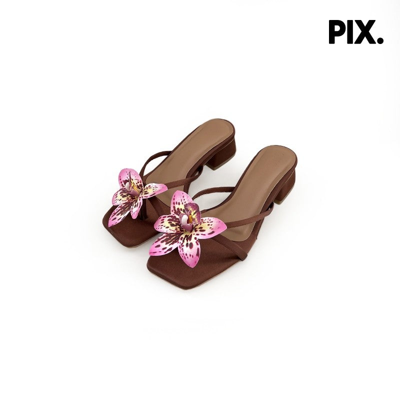 Poppy Orchid Block Heel