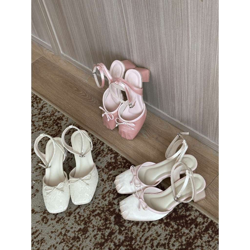 Odette Ribbon Block Heels