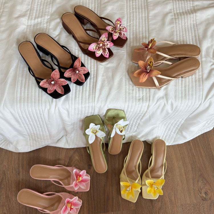 Poppy Orchid Block Heel