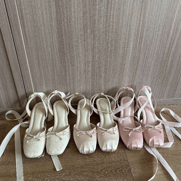 Odette Ribbon Block Heels