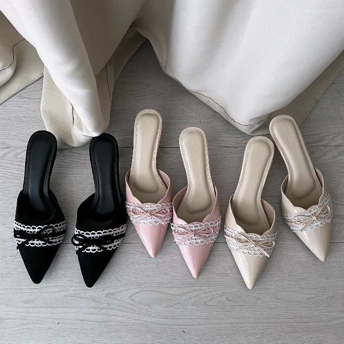 Juliet Bow Lace Heel