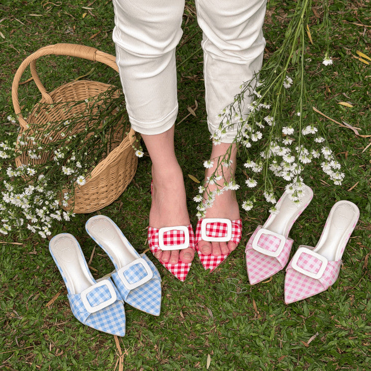 Rosie Gingham Mules