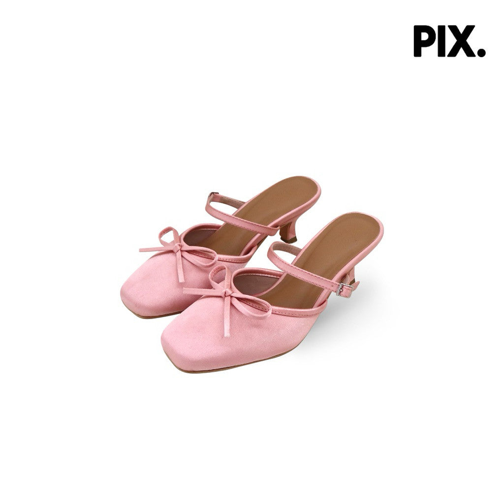 Cerise Bow Kitten Heel