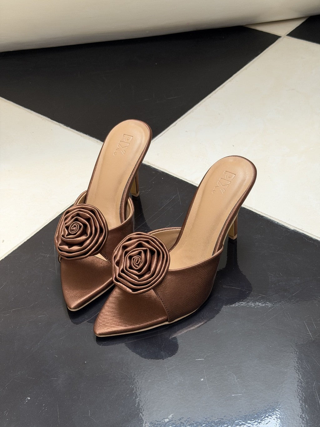 Isla Satin Flower Heel