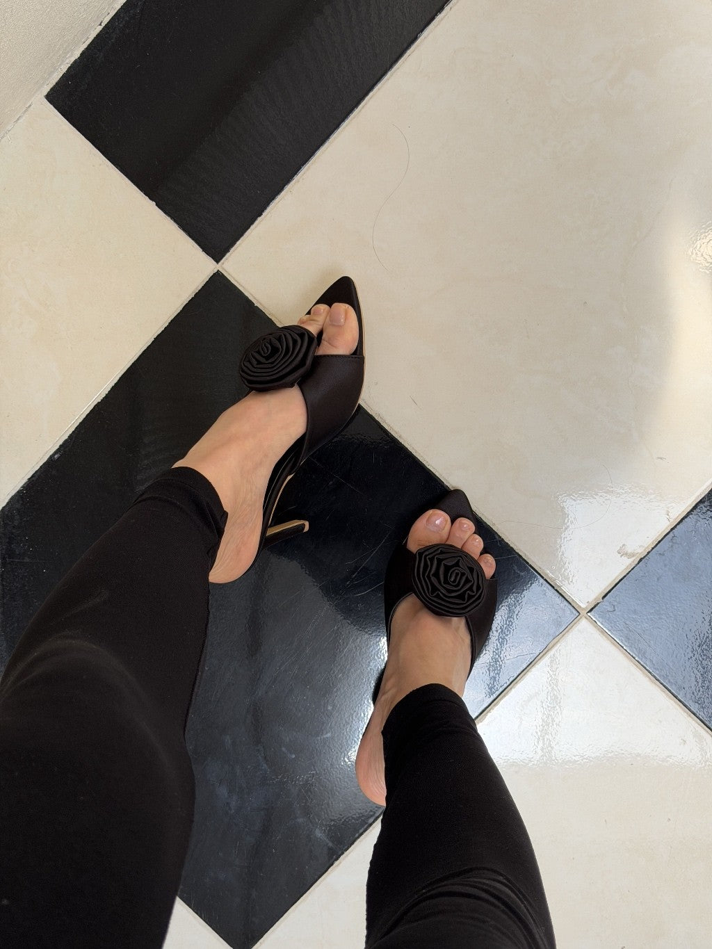 Isla Satin Flower Heel